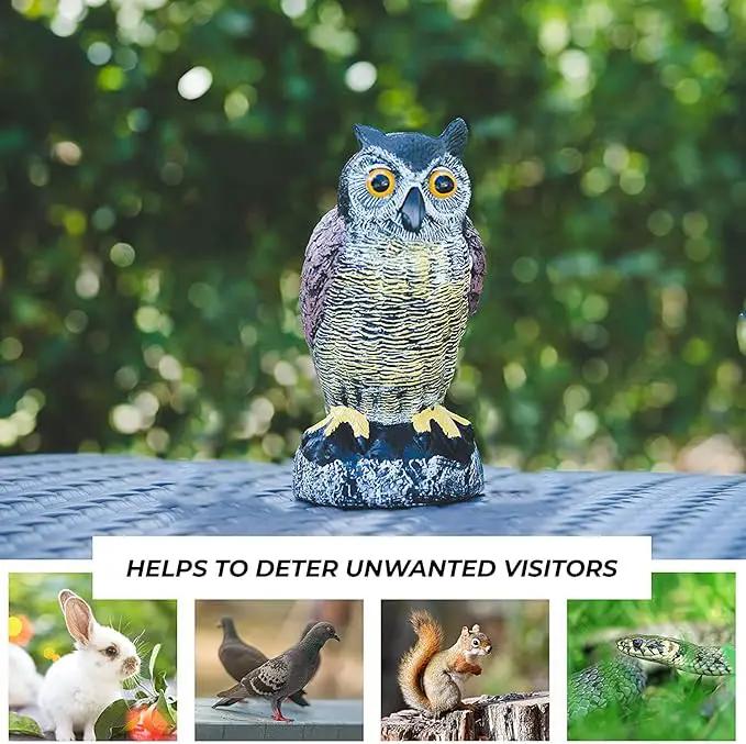 Galashield Owl Decoy | Plastic Owls to Scare Birds Away | Owl Statue for Garden & Outdoors - Pack of 3 by GreenHaven Gardens