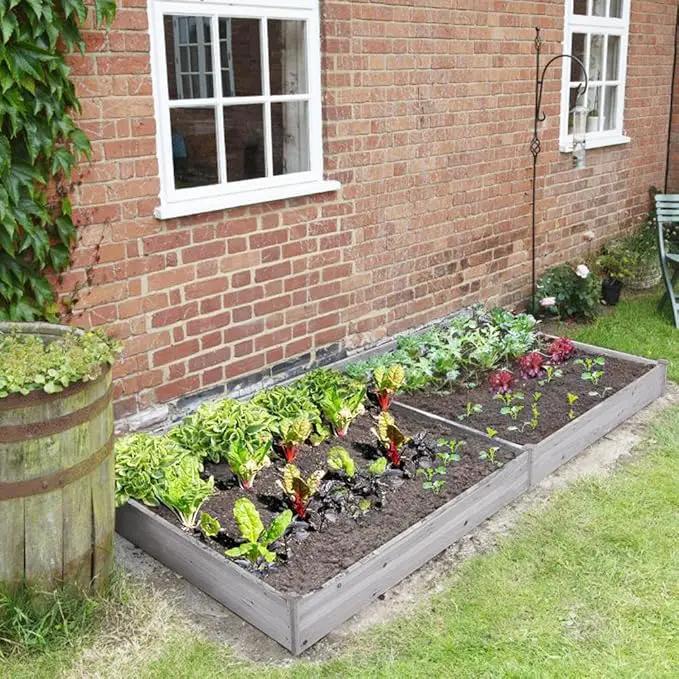 Yaheetech 8×4ft Wooden Horticulture Raised Garden Bed Divisible Elevated Planting Planter Box for Flowers/Vegetables/Herbs in Backyard/Patio Outdoor, 93 x 48 x 10in, Gray by GreenHaven Gardens