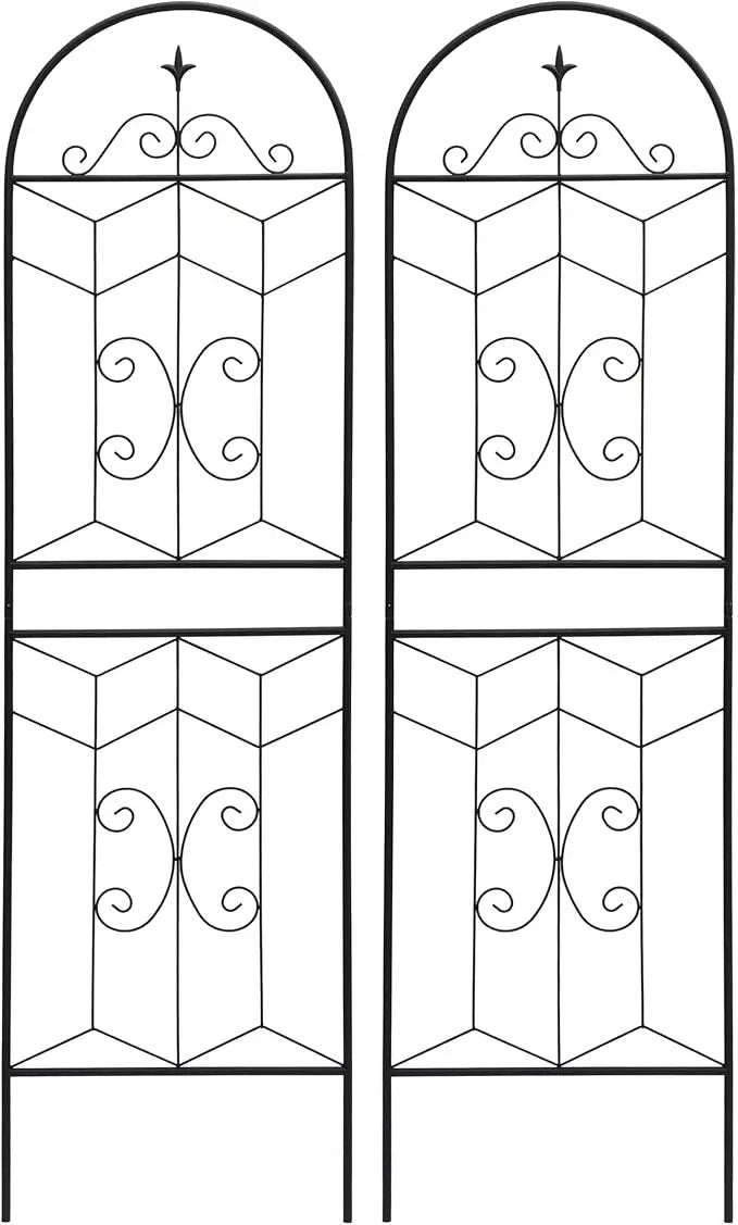 Metal Garden Trellis Rustproof Trellis for Climbing Plants Outdoor Flower Support (Black-4 Pack, 71"x19.7") by GreenHaven Gardens