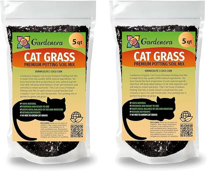 Cat Grass Growing Medium - Provide Your Cat with a Fun and Healthy Source of Greens - 10 QUARTS by GreenHaven Gardens