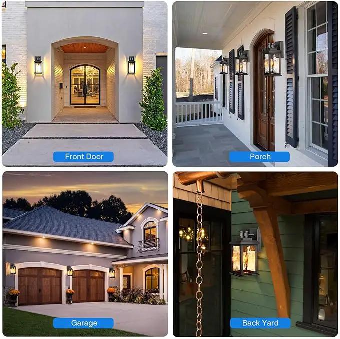 VIANIS Porch Lights Outdoor with Motion Sensor, Dusk to Dawn Outdoor Wall Lights Lantern, Anti-Rust Matte Black Outside Light Fixture Sconce for House, Patio, Garage, Waterproof by GreenHaven Gardens
