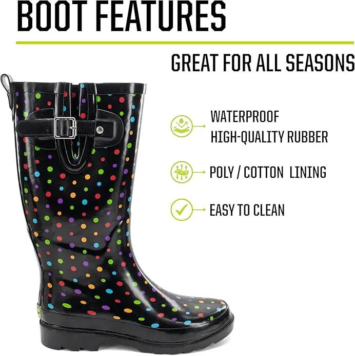 Western Chief Women's Tall Waterproof Rain Boot Outdoor Garden Shoes by GreenHaven Gardens