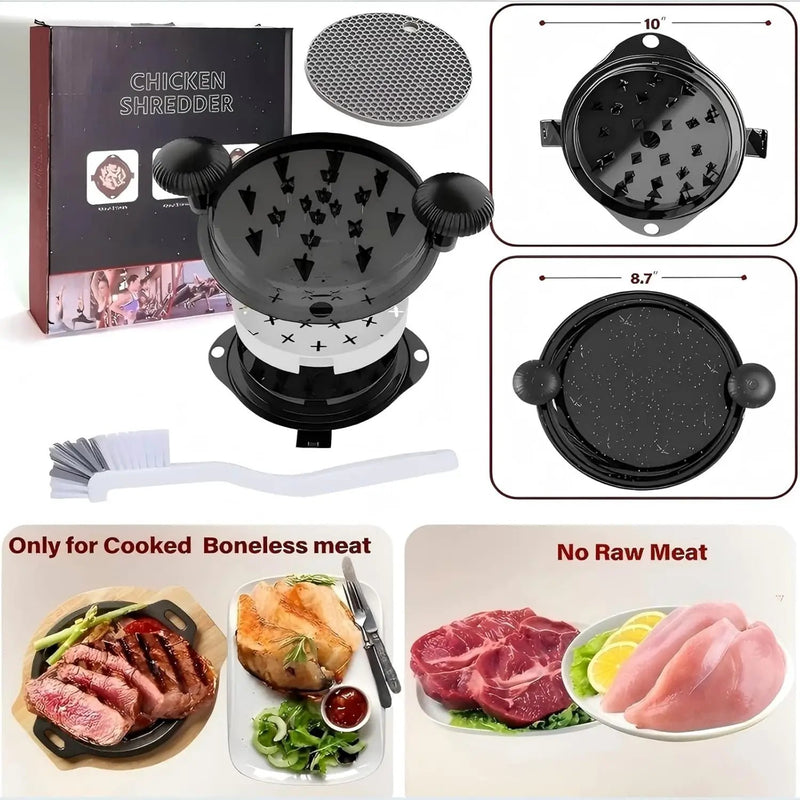 Chicken Shredder Meat Shredder Tool Twist Chicken Breast Shredder Large-Shredding Tools Chicken Breast, Pulled Pork, Beef with Stainless Steel Spikes (Black&Black) by GreenHaven Gardens