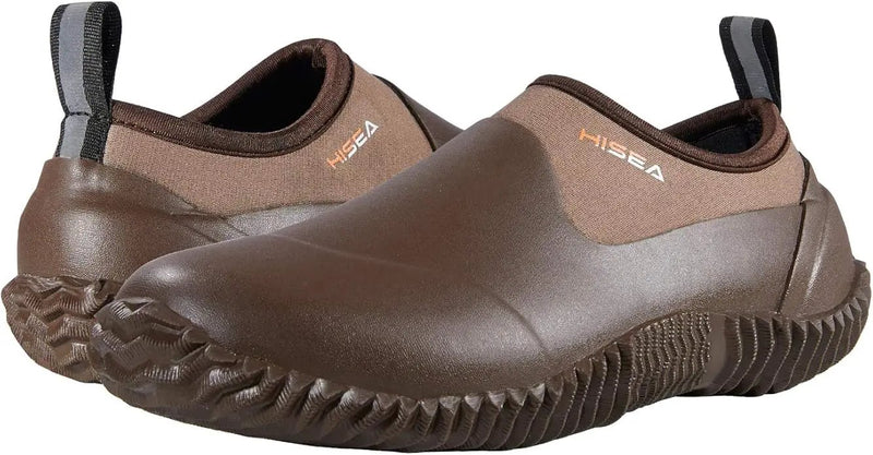 HISEA Unisex Waterproof Garden Shoes, Men's Rubber Rain Boots Women's Ankle Rain Shoes Neoprene Camp Booties Outdoor Slip-On Footwear for Gardening, Farming, Camping, Car Wash, Lawn Care and Yard Work