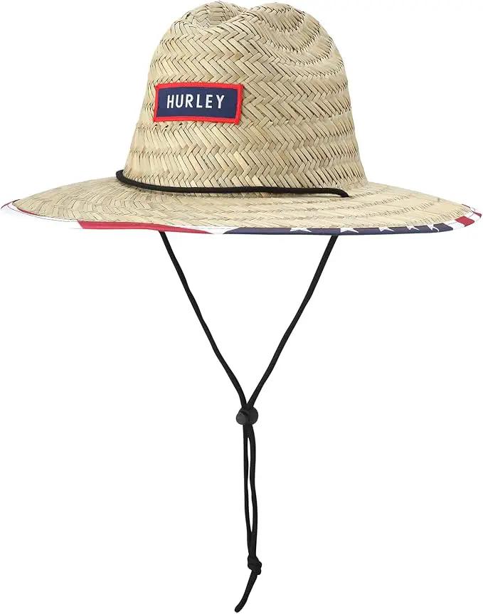 Hurley Men's Straw Hat - Bayside Lifeguard Straw Sun Hat by GreenHaven Gardens