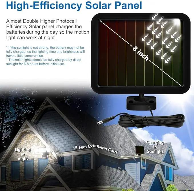 AmeriTop Solar Lights Outdoor, Super Bright 1600LM LED 6000K Solar Motion Sensor Lights with Wide Angle Illumination; 3 Adjustable Heads, IP65 Waterproof Outdoor Security Lighting (Black) by GreenHaven Gardens