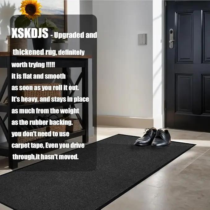 Commercial Grade Entrance Mat 3x6Ft Brush Step Entrance Rug with Striped Pattern&Rubber Border Indoor Outdoor Low Profile Rubber Entrance Carpet Mat for Hallway,Home,High Traffic Area by GreenHaven Gardens