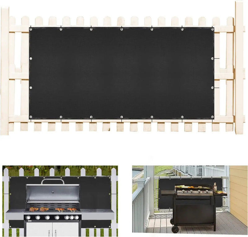 Grill Heat Shield and Deck Protector Mat, Fireproof BBQ Backing Screen for Fence and Railing Heavy Duty Black 3'x10' by GreenHaven Gardens