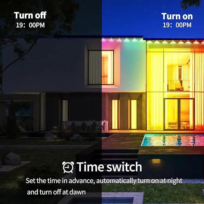 Permanent Outdoor Lights,50ft RGB Eave with App Control Remote,IP67 Waterproof LED Lights,Music Sync Outside Light for House,Halloween,Roof,Garden,Christmas Decorations by GreenHaven Gardens