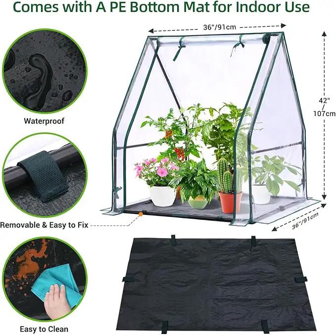 Mini Greenhouse for Indoor Outdoor: Ohuhu Tabletop Portable Green House with Waterproof Pad for Small Plants Nursery Germination, 36"x36"x42" Light Duty Cover Tent Humidity Dome Seedling Accessory by GreenHaven Gardens
