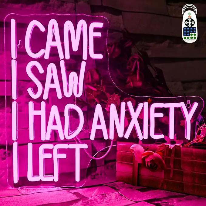 CAME SAW HAD ANXIETY LEFT Neon Sign Wall Decor, Neon Light for Christmas Party Bar Home Christmas Decorations Family Gifts by GreenHaven Gardens