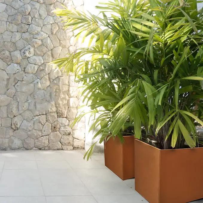 Corten Steel Planter Box Metal Square Planters Steel Large Planter Outdoor Tall Plant Durable Antique Detached for Commercial Residential Patio Deck and Backyard 26 Inch by GreenHaven Gardens