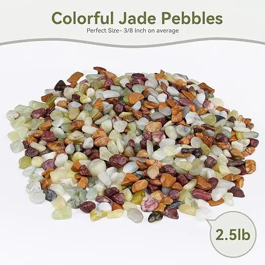 2.5 lbs Pebbles for Indoor Plants, Succulent Rocks, 3/8" Polished Pebbles for Bamboo, Vase, Terrarium, Natural Decorative Small River Rocks for Crafts, Cactus, Outdoor Garden Landscaping by GreenHaven Gardens