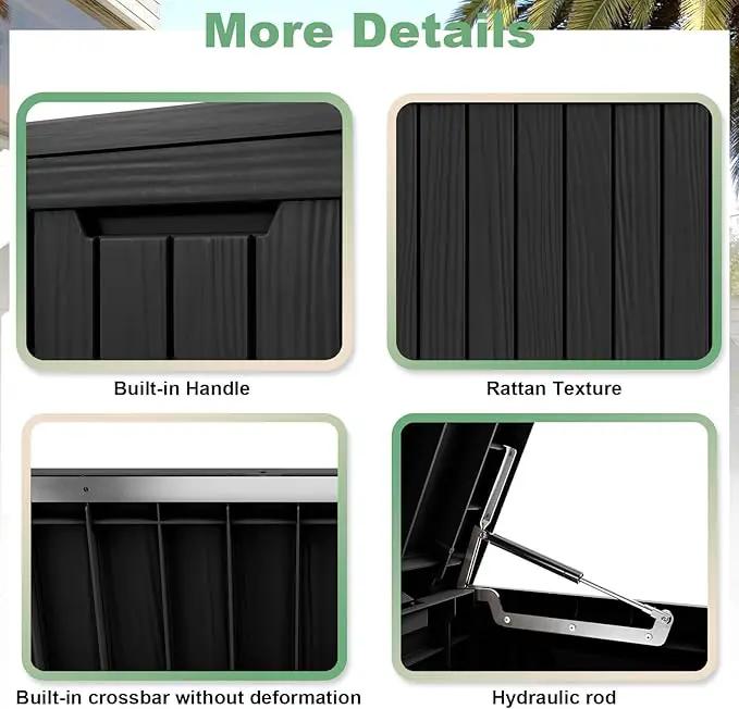 DRATO 80 Gallon Large Deck Box, Outdoor Storage Box for Patio Furniture, Patio Cushions, Gardening Tools, Pool Supplies 480lbs Weight Capacity,Waterproof Resin Storage Boxes by GreenHaven Gardens
