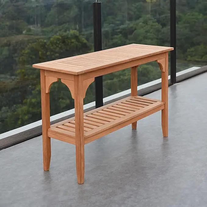 Cambridge Casual Indonesian Teak Auburn Outdoor Console Table, Natural by GreenHaven Gardens