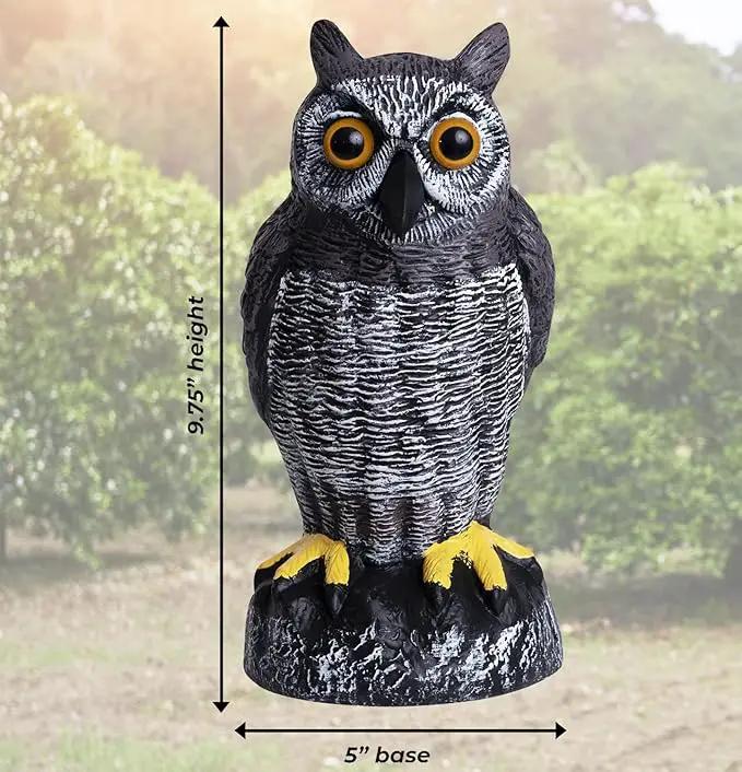 Galashield Owl Decoy | Plastic Owls to Scare Birds Away | Owl Statue for Garden & Outdoors - Pack of 3 by GreenHaven Gardens