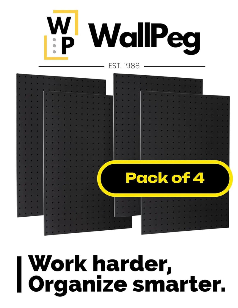 WallPeg Pegboard Kit - 4 Each 24"x16" Peg Board Panels - Made in USA - Mounted Size is 48" x 24" Pegboards Wall Organizer for Walls Home, Garage Tool Storage, Office Organization, Kitchen, Craft Room by GreenHaven Gardens