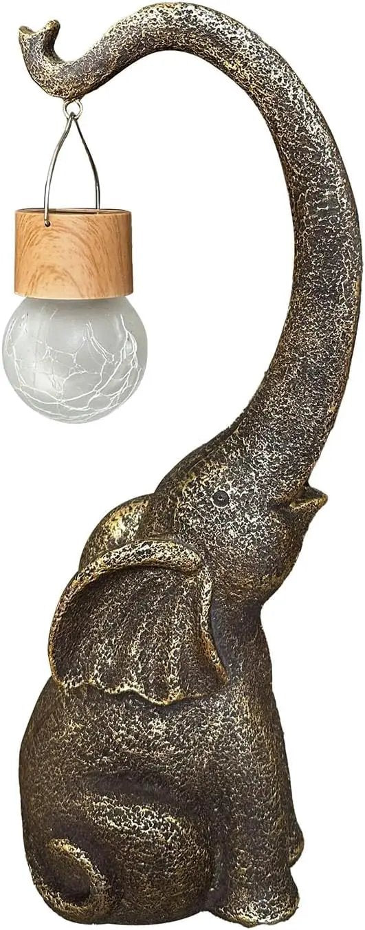 Elephant Statue Solar Garden Decor with Glass Ball Lights,Outdoor Elephant Decor for Birthday Gifts Women, Garden, Patio, Yard, Lawn by GreenHaven Gardens