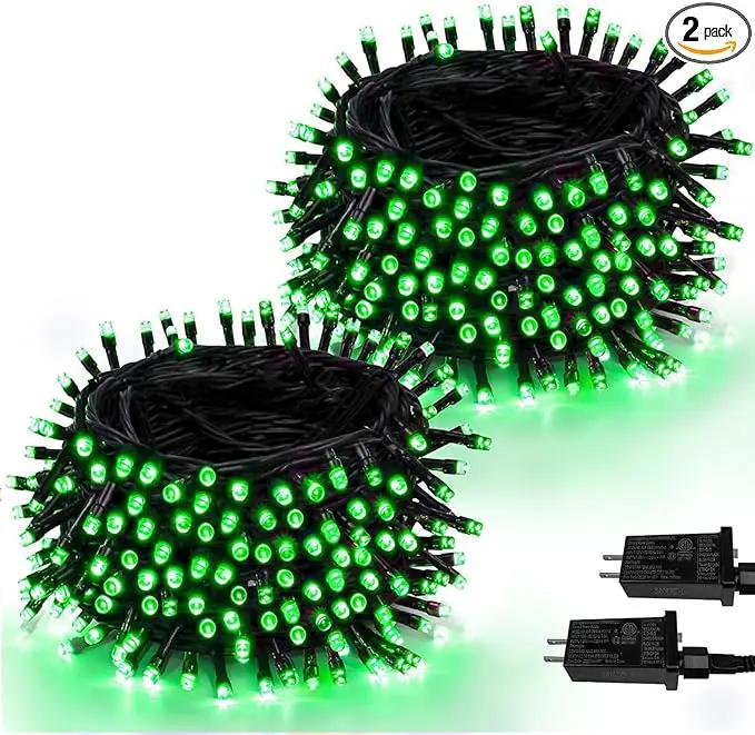 SANJICHA 2-Pack 66FT 200LED Green St. Patrick's Day Lights for Indoor/Outdoor, Super Bright Plug in Fairy Lights, Waterproof String Lights for Festive Decorations St Patrick's Day Garden Tree by GreenHaven Gardens