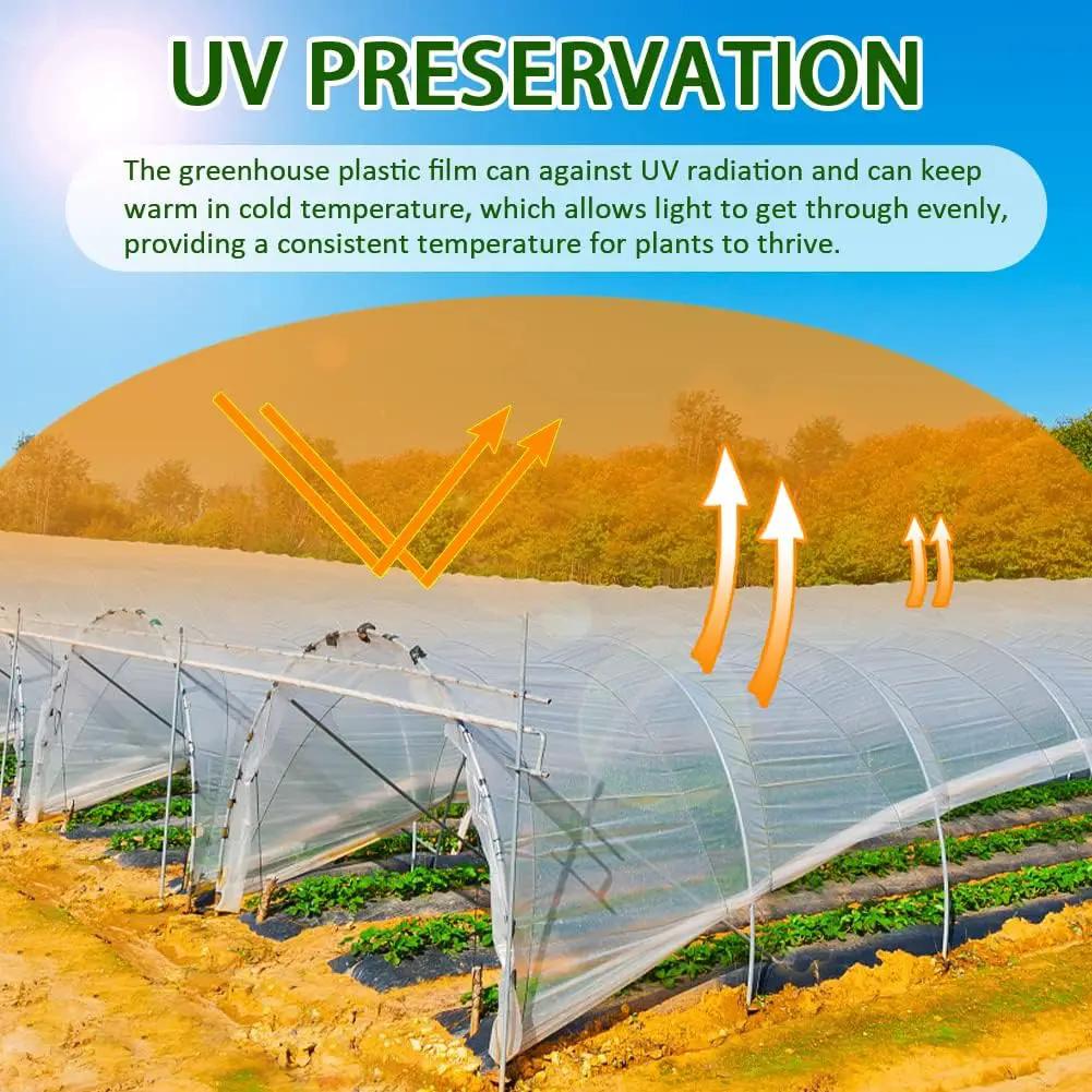 6 mil Greenhouse Plastic Film Sheeting Cover 12 x 26 Ft UV Resistant Clear Polyethylene Film Green House Hoop Farm Plastic Cover for Gardening, Farming, Agriculture by GreenHaven Gardens