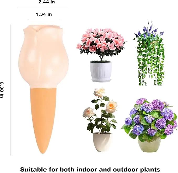 4-Pack Terracotta Self-Watering Spikes,Self Watering Planter Insert,Plant Watering Spikes,Plant Watering Globes,Automatic Slow Release Irrigation for Indoor and Outdoor Plants by GreenHaven Gardens