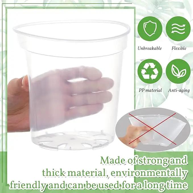 Vesici Large Size Clear Nursery Pots Variety Pack Plant Pots with Drainage Holes Planters for Indoor Plants Flexible Transparent Plastic Plant Bottle Succulents(12 Pcs,6/8/10 Inch) by GreenHaven Gardens