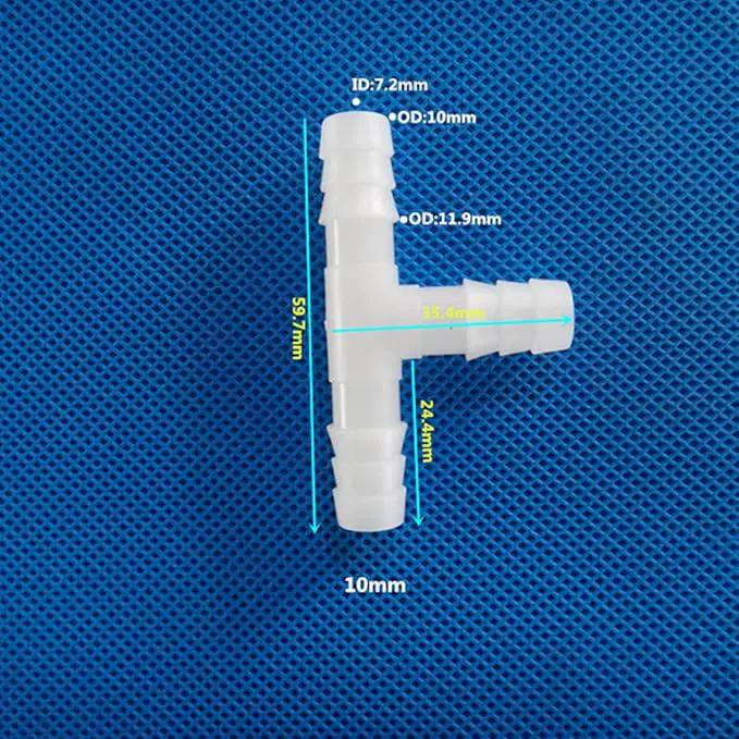 Unifizz T - Piece Hose Equal Paths Tube Accessories,10mm Equal Paths Plastic Hose Tube Connector For Cooling Watering Irrigation, Transparent, 10Pcs by GreenHaven Gardens