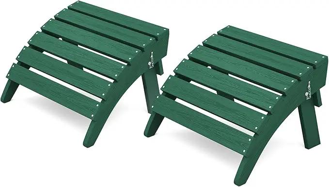 KINGYES Folding Adirondack Ottomans Set of 2 for Adirondack Chair, Green by GreenHaven Gardens