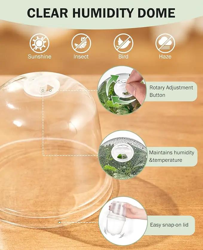 homenote Clear Nursery Pots for Plants,3/4/5 Inch Plant Pot for Planting with Humidity Domes Plastic Seedling with Drainage Holes Seed Starter Flower High Transparency (15 Pack) by GreenHaven Gardens