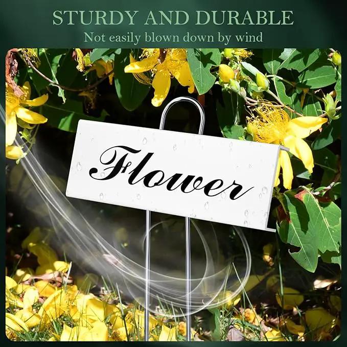 30 Pack Metal Plant Labels for Outdoor Garden Waterproof Plant Markers, Labels Garden Markers for Seedlings Herbs Vegetable Greenhouse Gifts with Pen - White by GreenHaven Gardens