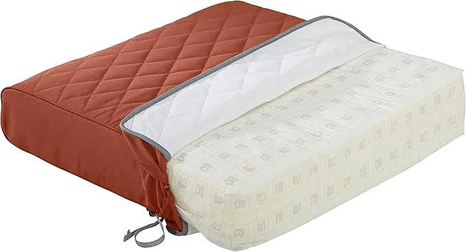 Classic Accessories Montlake FadeSafe Water-Resistant 25 x 22 x 4 Inch Wide Back Patio Quilted Lounge Cushion, Spice by GreenHaven Gardens