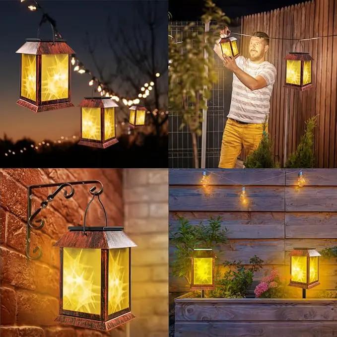 Solar Lanterns Outdoor Waterproof, Upgraded Flashing Mode Solar Lantern Outdoor Lights, 3D Starry Hanging Outdoor Lanterns Lights Stake Lights for Yard Garden Decor（1PCS） by GreenHaven Gardens