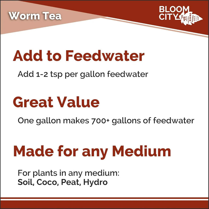 Bloom City Organic Worm Tea Concentrate and Compost and Bokashi Booster, 1/2 Pint (8 oz) by GreenHaven Gardens