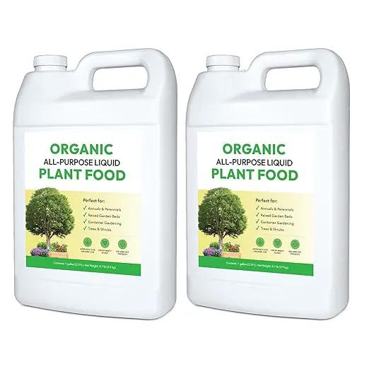 FOOP Organic All-Purpose Liquid Plant Food - Use on All Outdoor Plants: Flower Beds, Vegetable Gardens, Container Gardening | Concentrated Liquid Fertilizer (1 Gallon, 2 Pack, Mixes to 256 Gallons) by GreenHaven Gardens