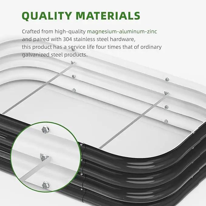 DaisyVibe Raised Garden Bed Kit, Planter Raised Garden Boxes Outdoor, Oval Large Metal Raised Garden Beds for Vegetables Flowers (Grey, 5ftx2ftx1ft) by GreenHaven Gardens