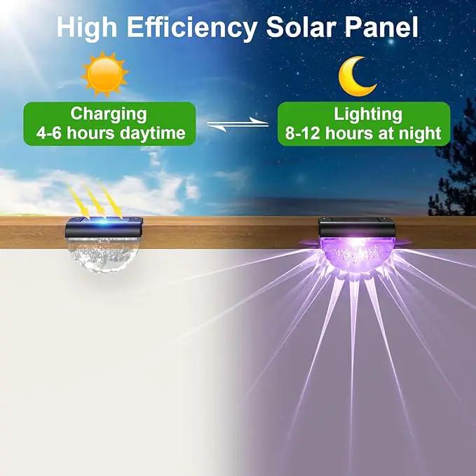 8 Pack Solar Deck Lights Outdoor, Solar Step Lights Waterproof for Outside, Yard, Patio, Garden, Pool, Railing, Stairs, Fence (Color Changing) by GreenHaven Gardens