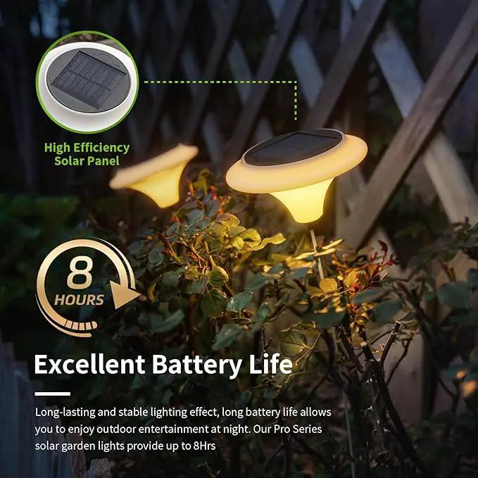 NORAGIFT Solar Garden Lights, 6 Pack Swaying Outdoor Waterproof LED Lights, Warm White, Large (20.5 inches) by GreenHaven Gardens