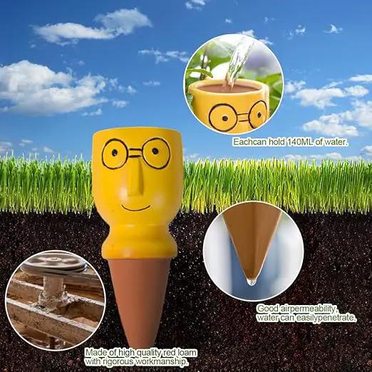 Self Watering Spikes for Plants, Terracotta Slow Release Watering System - Vacation Plant Waterer, 4 Pack Automatic Plant Watering Devices for Indoor Outdoor Potted Plants by GreenHaven Gardens