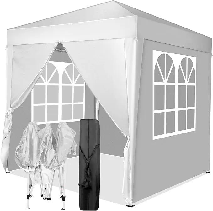 Outvita 6.5x6.5ft Pop Up Canopy Tent, Outdoor Instant Shelter Folding Canopy with 4 Side Walls and Carry Bag for Commercial Events, Party, Backyard BBQ, Camping White by GreenHaven Gardens