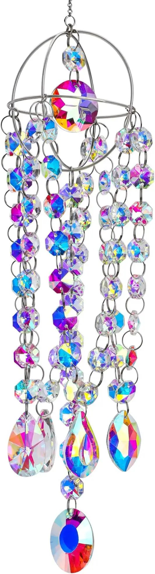 Sun Catchers with Crystals Rainbow Maker Hanging Crystals Prisms Suncatcher for Window - Crystal Chandelier Wind Chimes Sun Catchers Indoor Window Decorations by GreenHaven Gardens