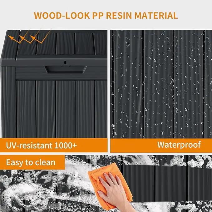 DRATO Deck Boxes, 28 Gallon Outdoor Storage Box for Patio Cushion, Sports Equipment, Garden Tools, Waterproof and UV Resistant, Lockable Black by GreenHaven Gardens