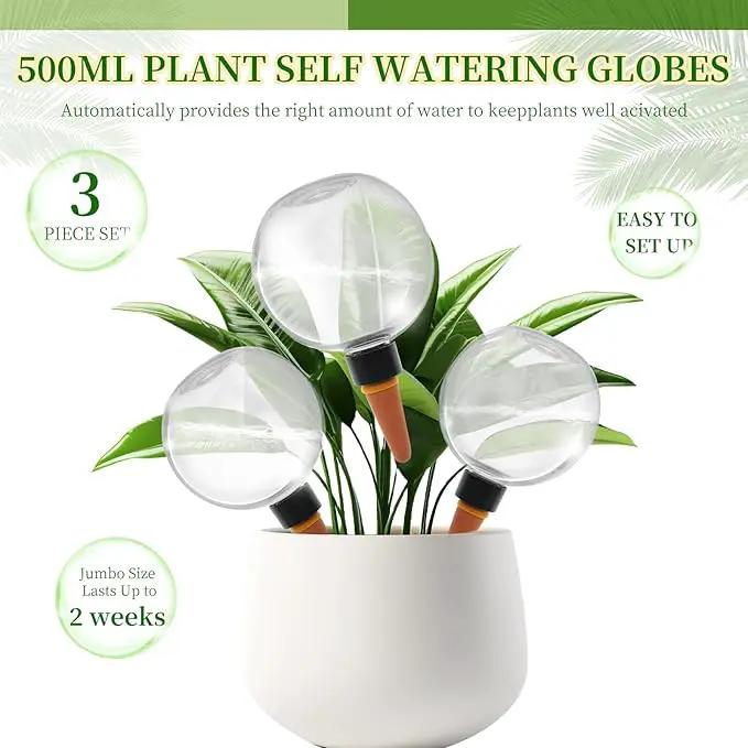 9 Pcs Self Watering Globes for Indoor & Outdoor Plants Automatic Watering Planter Insert 17.5 oz Watering Bulbs with Slow Release Control Water Dripper for Plants by GreenHaven Gardens