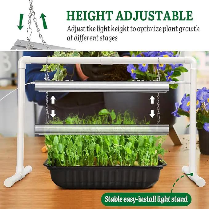 [Upgraded 1020 Size] Soligt Seed Starter Kit with Grow Light and Heat Mat - Strong Seed Starter Tray, 7" Humidity Dome and Grow Light Stand for Seed Starting, Seedling Germinating & Plant Propagating by GreenHaven Gardens