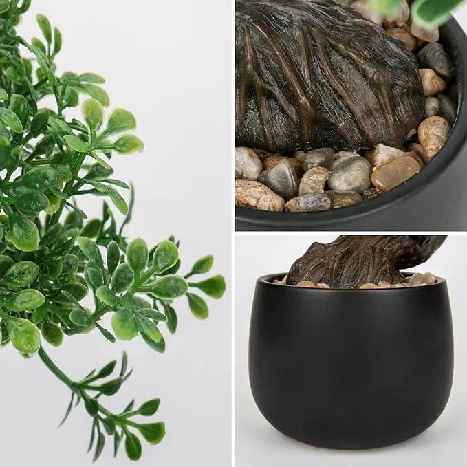 Artificial Bonsai Tree Juniper Faux Plants Indoor Fake Plants Decor with Ceramic Pots for Home Table Office Desk Bathroom Shelf Bedroom Living Room Farmhouse Decorations by GreenHaven Gardens
