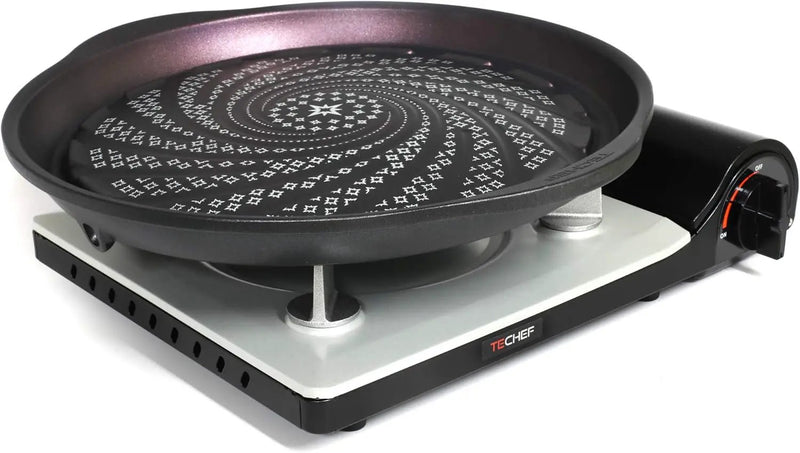 TECHEF - Stovetop Korean BBQ Non-Stick Grill Pan with Agni Portable Gas Stove Burner, Made in Korea (Grill Pan w Stove) by GreenHaven Gardens