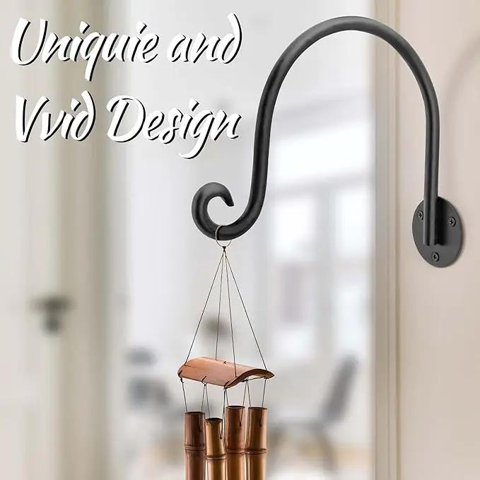 AJART Hanging Plant Hanger Outdoor: Bird Feeder Wall Hooks - 8 Inch Plant Bracket Hook for Hanging Flower Baskets 2 Pieces by GreenHaven Gardens