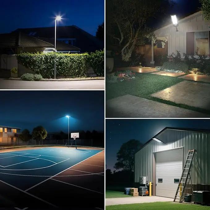 2 Pack Solar Street Lights Outdoor Waterproof 6500K 13000LM LED Solar Flood Lights Dusk to Dawn Parking Lot Light with Motion Sensor and Remote Control for Commercial Area Lighting Yard by GreenHaven Gardens