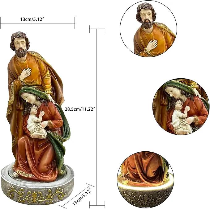 Jesus Statue Outdoor Decor Solar Lights, Religious Garden Statue, Blessed Father Outdoor Figure for Home/Garden Decor, Gift for Men/Father(11.22” H) by GreenHaven Gardens