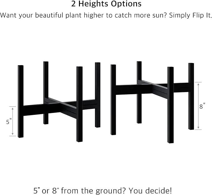 FaithLand Mid Century Plant Stand Indoor Outdoor(Plant Pot Not Included), Hold Up to 14 Inch Planter, Metal Planter Stand, Potted Plant Holder, Black - Fits Snake Plant - Upgraded Design by GreenHaven Gardens