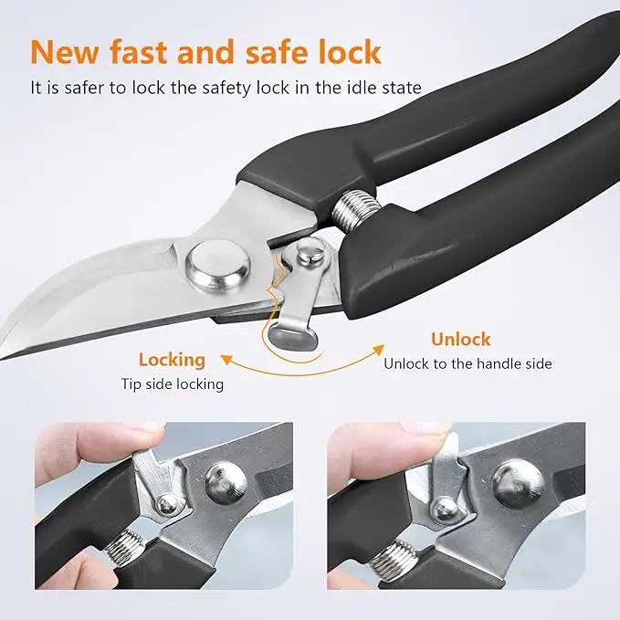 Garden Scissors for Plant, Tip Pruning Shears for Cutting Flowers, Trimming Plants, Bonsai and Fruits Picking (Black Bypass Blade Pruner) by GreenHaven Gardens